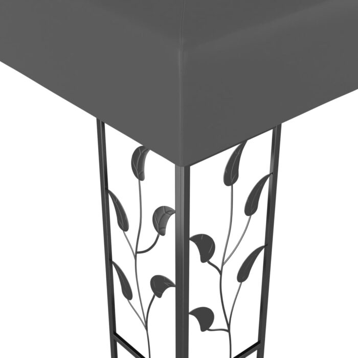 Pavillon mit LED-Lichterkette 3x3 m Anthrazit – Bild 5