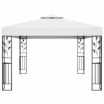 Pavillon mit Doppeldach & LED-Lichterkette 3x4 m Weiss – Bild 5