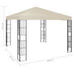 Pavillon mit LED-Lichterkette 3x3 m Cremeweiss – Bild 11