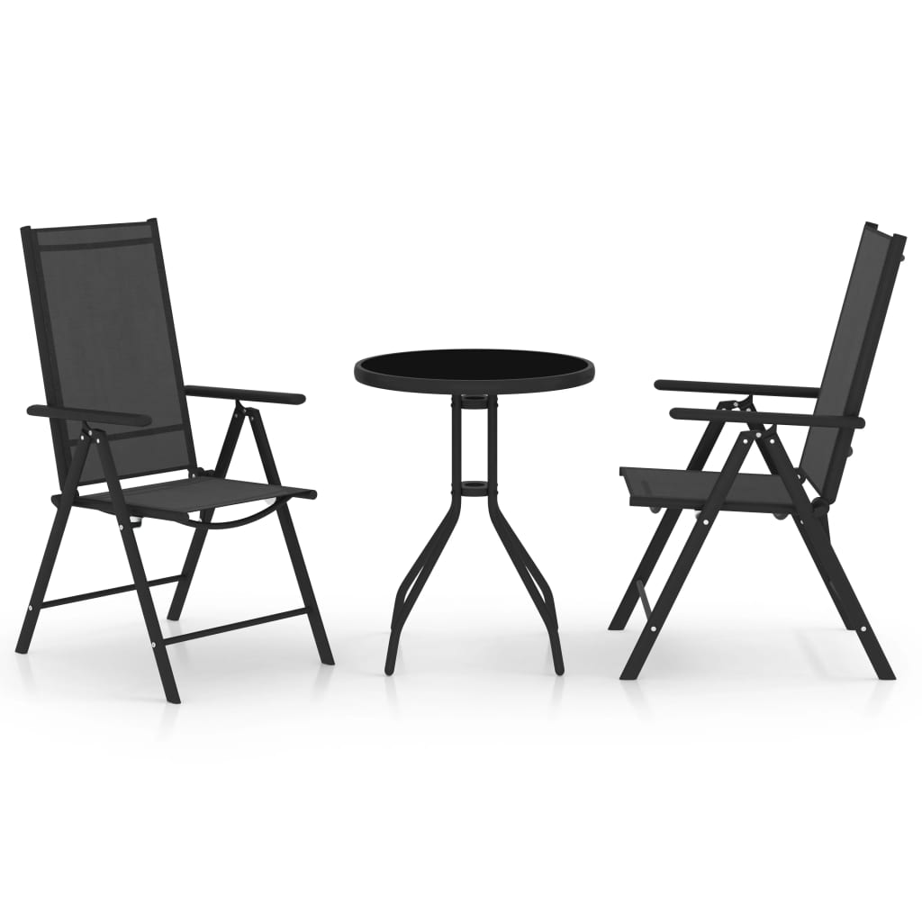 3070652_1.jpg 3-tlg. Bistro-Set Aluminium und Textilene – Bild 1