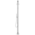 Gartendusche mit Brauner Bodenplatte 230 cm Edelstahl – Bild 6