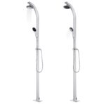 Gartendusche mit Brauner Bodenplatte 220 cm Aluminium – Bild 2