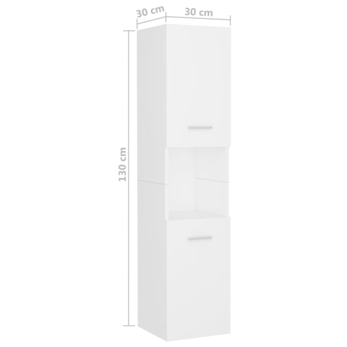 Badmöbel-Set Weiss Holzwerkstoff – Bild 13