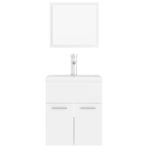 Badmöbel-Set Weiss Holzwerkstoff – Bild 6