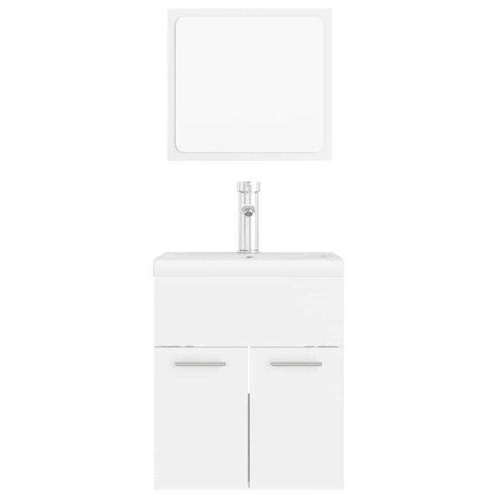 Badmöbel-Set Weiss Holzwerkstoff – Bild 6