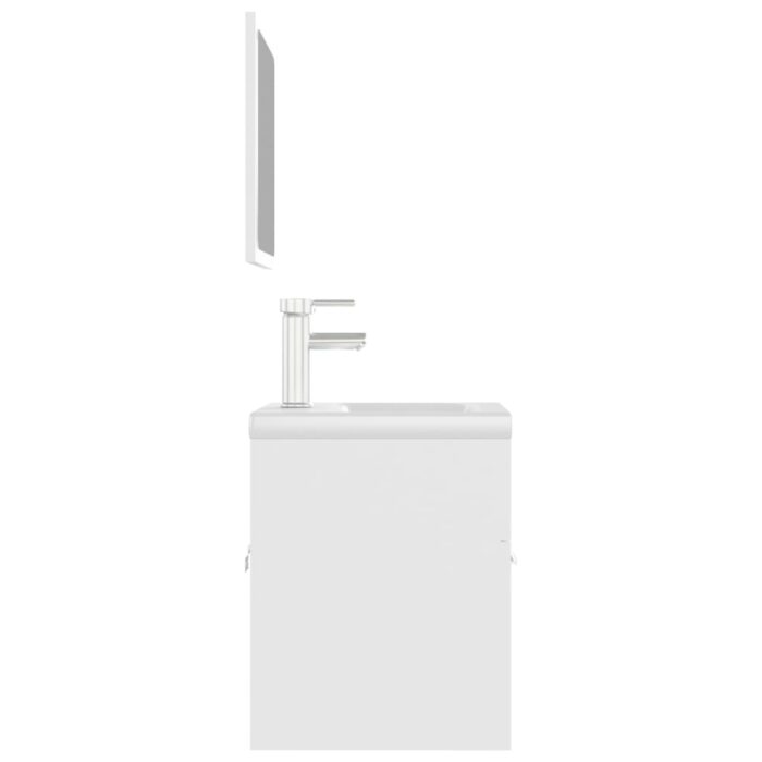 Badmöbel-Set Weiss Holzwerkstoff – Bild 7