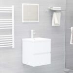 Badmöbel-Set Weiss Holzwerkstoff