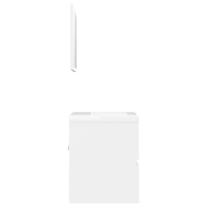 Badmöbel-Set Weiss Holzwerkstoff – Bild 4