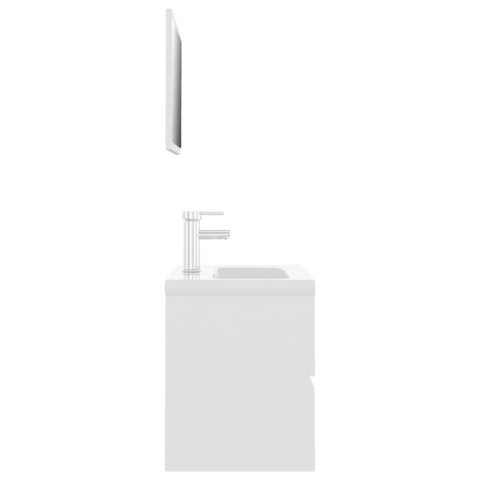 Badmöbel-Set Weiss Holzwerkstoff – Bild 4