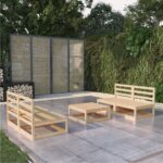 5-tlg. Garten-Lounge-Set Massivholz Kiefer