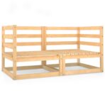 Gartensofa 2-Sitzer Massivholz Kiefer – Bild 2