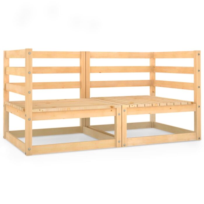 Gartensofa 2-Sitzer Massivholz Kiefer – Bild 2