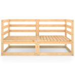 Gartensofa 2-Sitzer Massivholz Kiefer – Bild 3