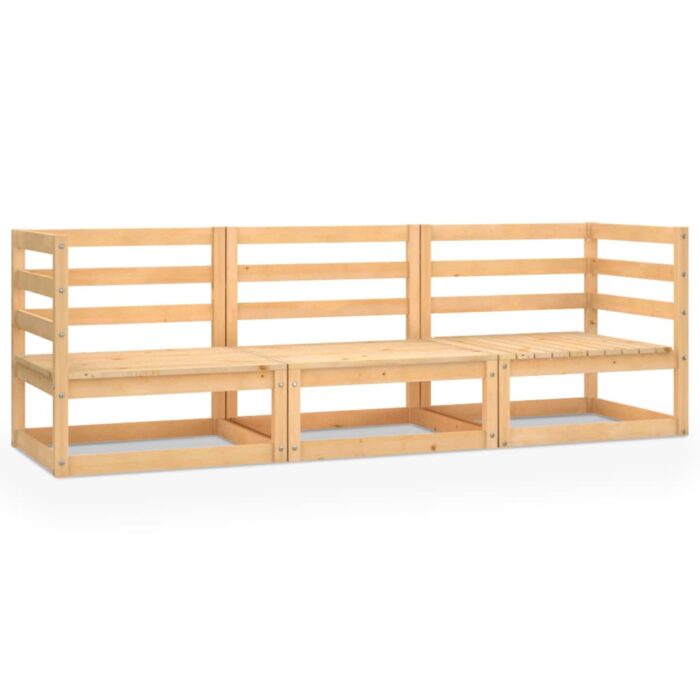 Outdoor-Sofa 3-Sitzer Massivholz Kiefer – Bild 2