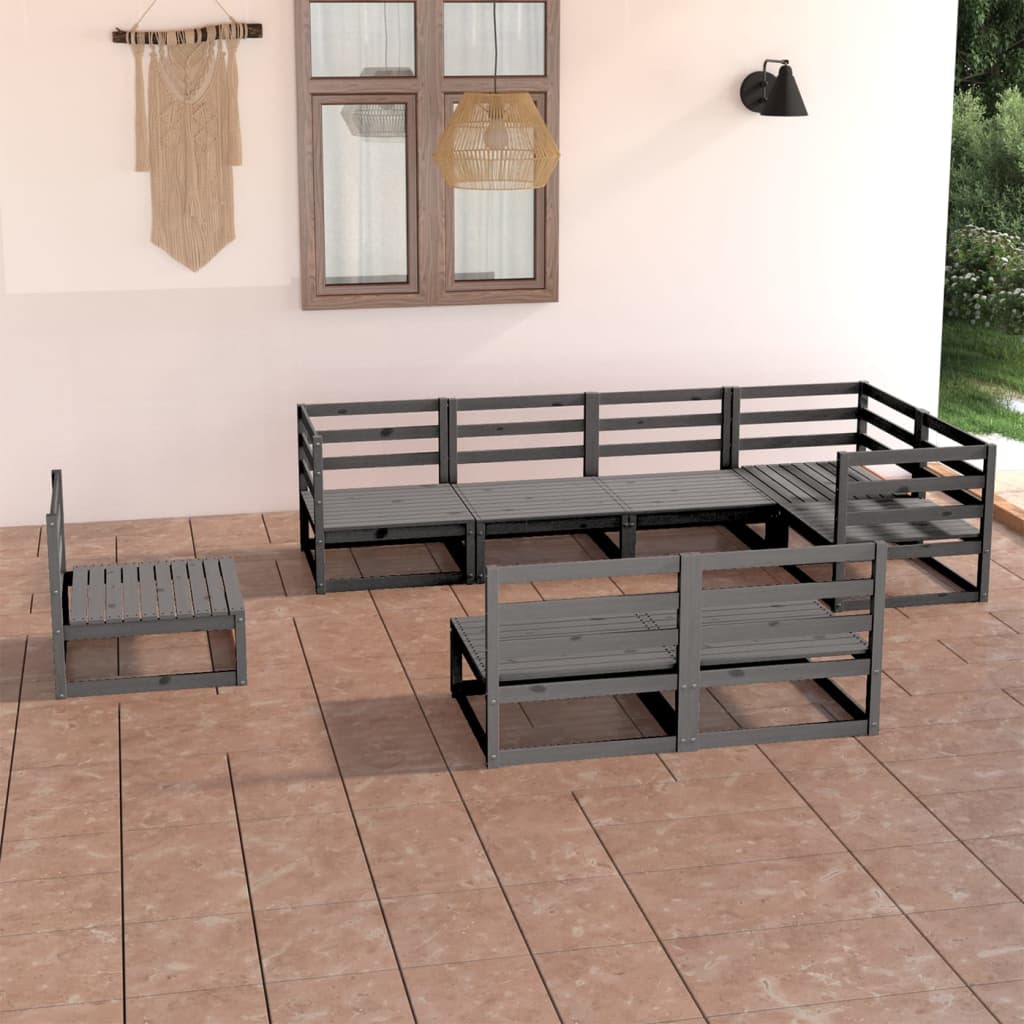 3075626_1.jpg 8-tlg. Garten-Lounge-Set mit Kissen Massivholz Kiefer – Bild 1