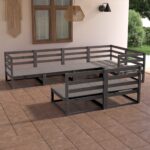 7-tlg. Garten-Lounge-Set Massivholz Kiefer