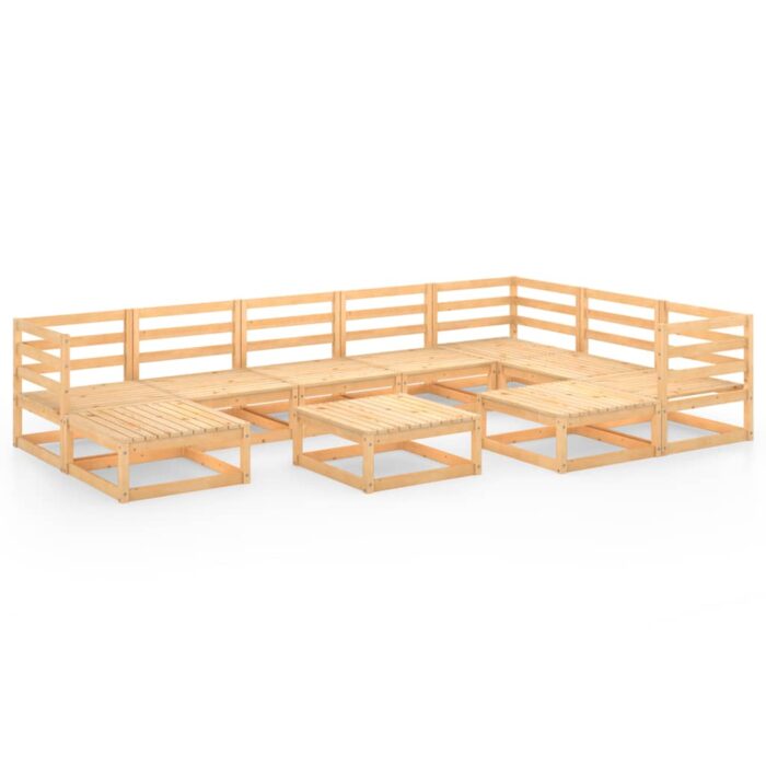 10-tlg. Garten-Lounge-Set Massivholz Kiefer – Bild 2