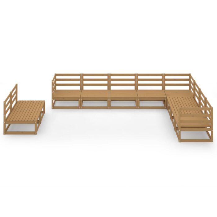 10-tlg. Garten-Lounge-Set Honigbraun Massivholz Kiefer – Bild 3