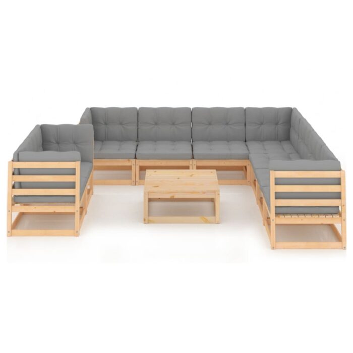 10-tlg. Garten-Lounge-Set Massivholz Kiefer – Bild 2