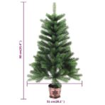 Künstlicher Weihnachtsbaum mit Beleuchtung & Kugeln 90 cm Grün – Bild 11