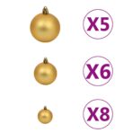 Künstlicher Weihnachtsbaum mit Beleuchtung & Kugeln 90 cm Grün – Bild 7