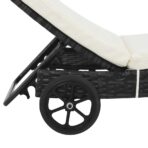 Sonnenliegen 2 Stk. mit Rollen und Auflagen Poly Rattan Schwarz – Bild 5