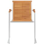 Gartenstühle 4 Stk. Massivholz Akazie und Edelstahl – Bild 3