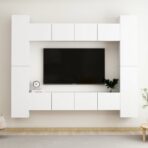 8-tlg. TV-Schrank-Set Weiss Holzwerkstoff