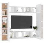 8-tlg. TV-Schrank-Set Weiss Holzwerkstoff – Bild 3