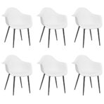 Esszimmerstühle 6 Stk. Weiss PP – Bild 2
