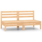 2-Sitzer-Gartensofa Kiefer Massivholz – Bild 2