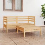 3-tlg. Garten-Lounge-Set - Massivholz Kiefer