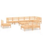 10-tlg. Garten-Lounge-Set Massivholz Kiefer - Massivholz Kiefer – Bild 2
