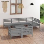8-tlg. Garten-Lounge-Set Massivholz Kiefer - Massivholz Kiefer