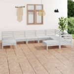 9-tlg. Garten-Lounge-Set Massivholz Kiefer