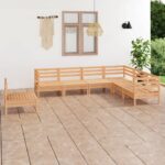 7-tlg. Garten-Lounge-Set Massivholz Kiefer