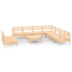 10-tlg. Garten-Lounge-Set Massivholz Kiefer - Massivholz Kiefer – Bild 2