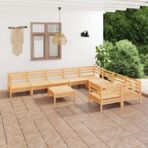 10-tlg. Garten-Lounge-Set - Massivholz Kiefer