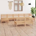 9-tlg. Garten-Lounge-Set - Massivholz Kiefer