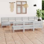 10-tlg. Garten-Lounge-Set - Massivholz Kiefer
