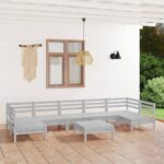 8-tlg. Garten-Lounge-Set - Massivholz Kiefer