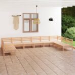 10-tlg. Garten-Lounge-Set - Massivholz Kiefer