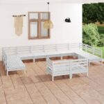12-tlg. Garten-Lounge-Set - Massivholz Kiefer