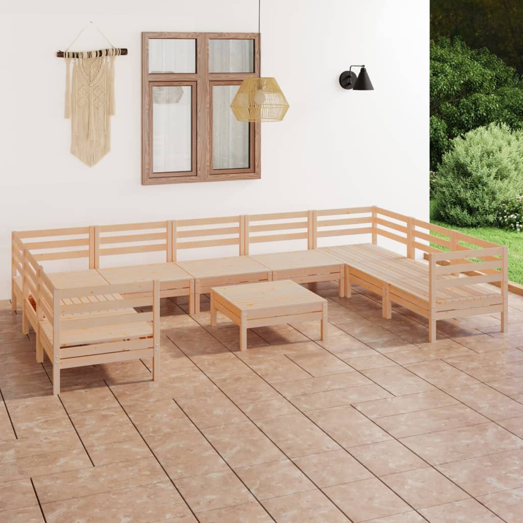 3083539_1.jpg 10-tlg. Garten-Lounge-Set Massivholz Kiefer – Bild 1