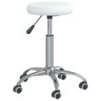 Massagehocker Kunstleder Weiss – Bild 2