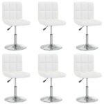 Esszimmerstühle 6 Stk. Weiss Kunstleder