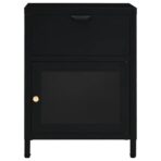 Nachttische 2 Stk. Schwarz 40x30x54,5 cm Stahl und Glas – Bild 4