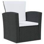 8-tlg. Garten-Lounge-Set mit Kissen Poly Rattan Schwarz – Bild 5
