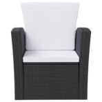 8-tlg. Garten-Lounge-Set mit Kissen Poly Rattan Schwarz – Bild 6
