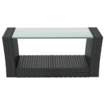 8-tlg. Garten-Lounge-Set mit Kissen Poly Rattan Schwarz – Bild 8